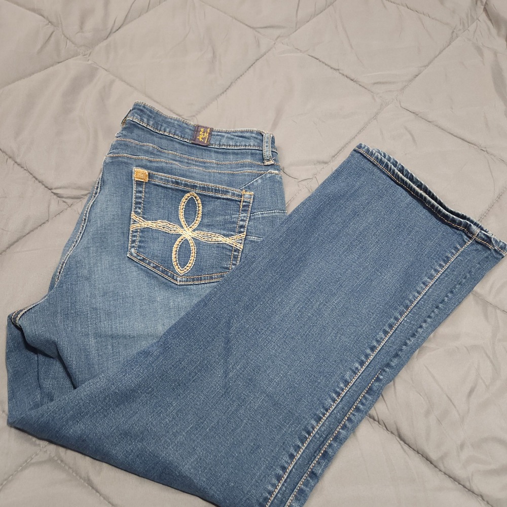 Aura Wrangler Jeans Women's 36x29 Mid Rise Bootcut Blue‎ Denim